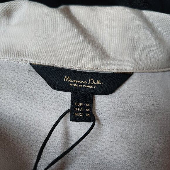 *NWT* Massimo Dutti Sand Polo Collar Dress - Sz M - Picture 9 of 13